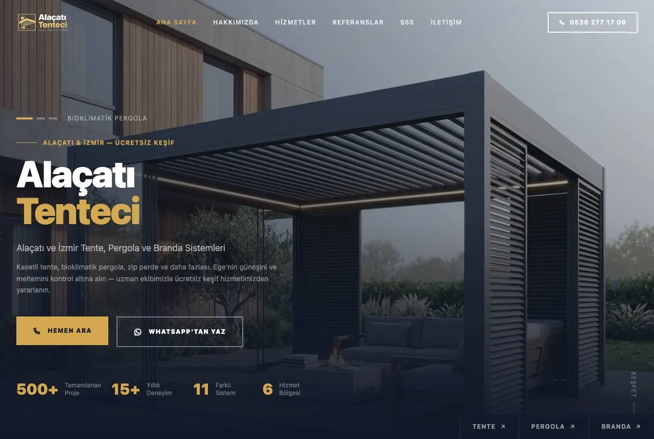 alacatitenteci.com — Balkı Digital tarafından geliştirilen web sitesi