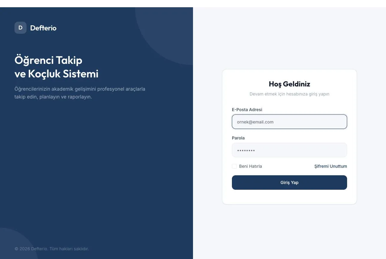 Defterio — Balkı Digital tarafından geliştirilen web sitesi