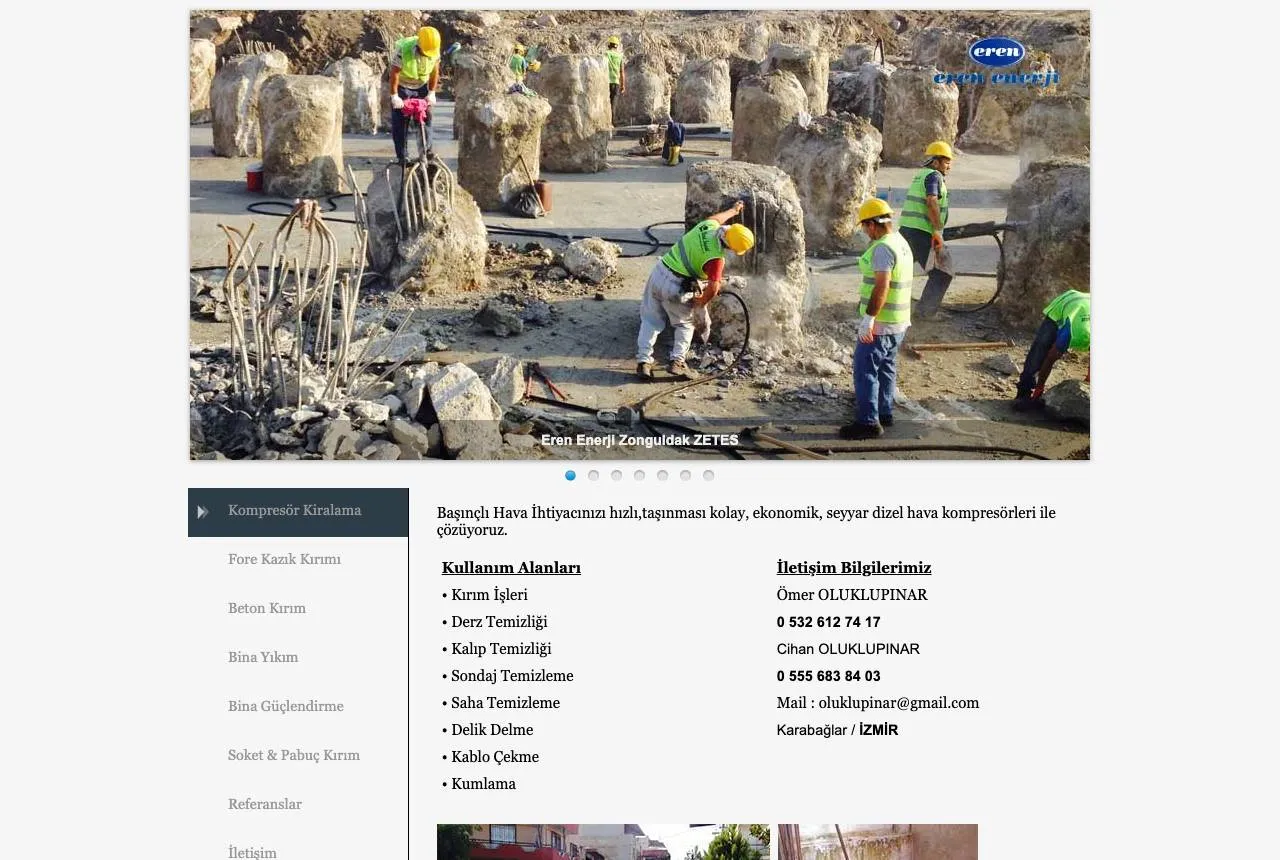 Kompresör Kiralama — Balkı Digital tarafından geliştirilen web sitesi