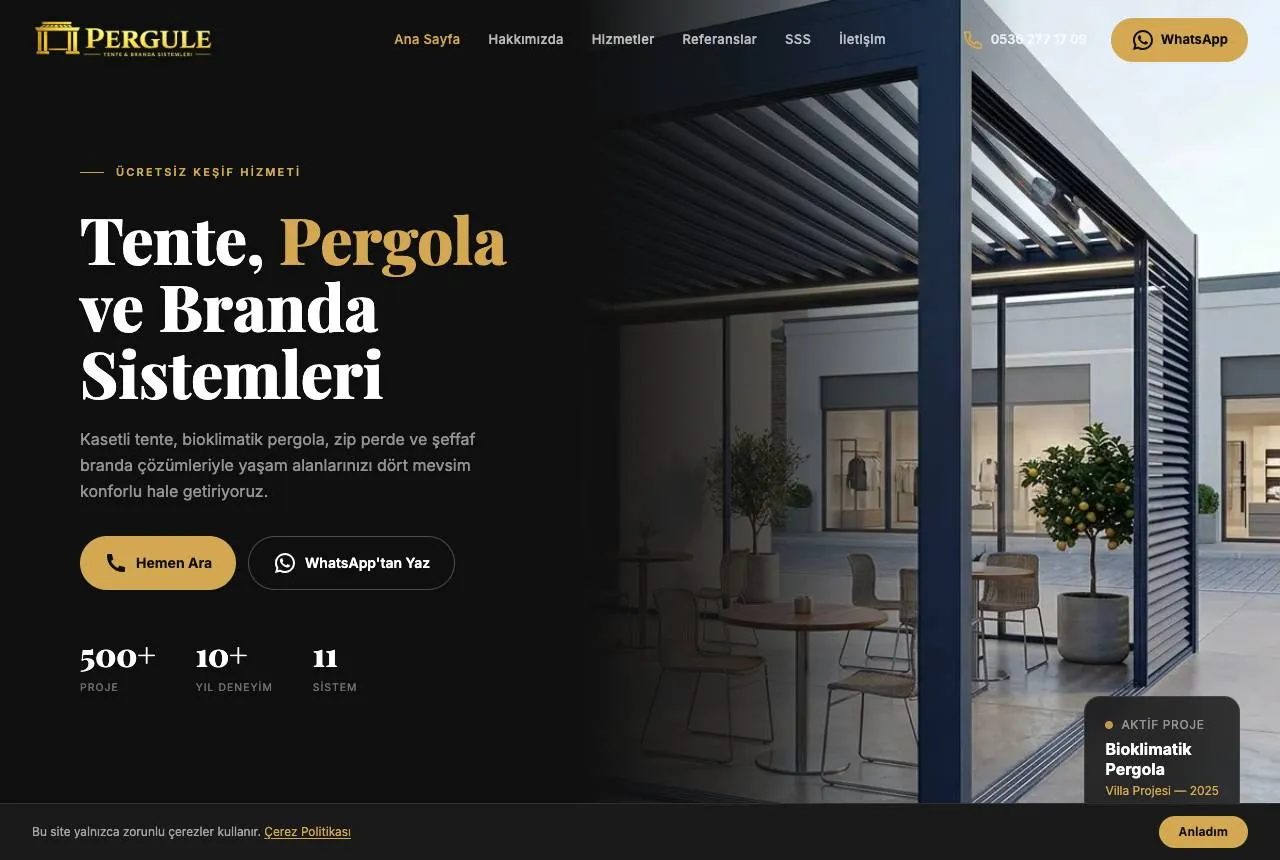 Pergüle — Balkı Digital tarafından geliştirilen web sitesi